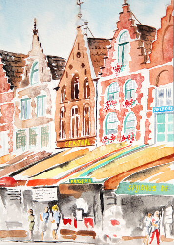 Brugge par Caroline Thevelein, Peinture en vente sur Singulart