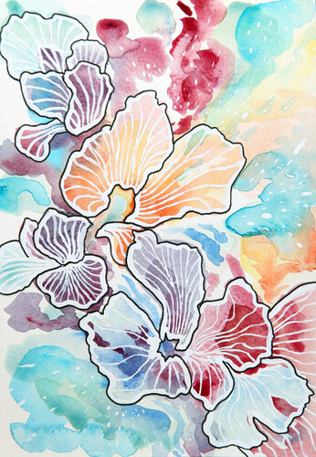 Flower Expression von Caroline Thevelein, Malerei kaufen auf Singulart
