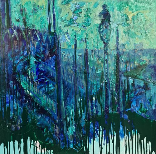 Panoramico - Duomo di Milano de Domenico Asmone, Pintura a la venta en Singulart