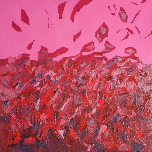 Cromatico rosso di Domenico Asmone, Pittura in vendita su Singulart