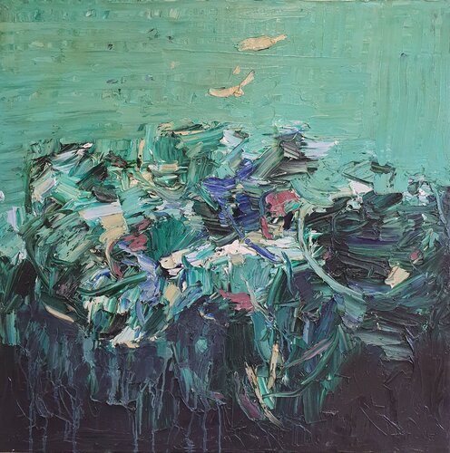 Cromatico verde di Domenico Asmone, Pittura in vendita su Singulart