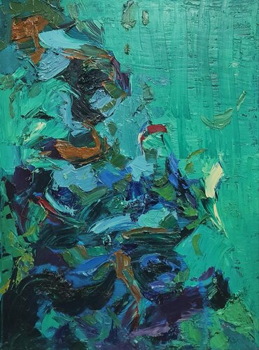 Cromatico verde (water explosion) di Domenico Asmone, Pittura in vendita su Singulart