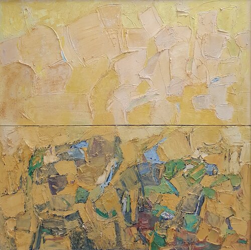 Cromatico giallo natura di Domenico Asmone, Pittura in vendita su Singulart