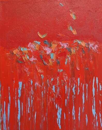 Cromatico rosso di Domenico Asmone, Pittura in vendita su Singulart