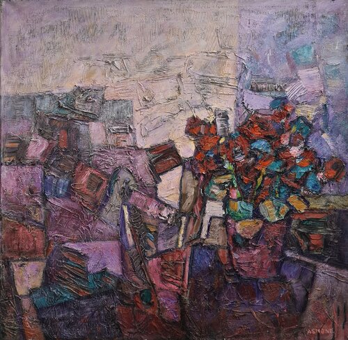 Natura morta cromatica von Domenico Asmone, Malerei kaufen auf Singulart