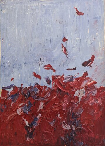 Cromatico rosso di Domenico Asmone, Pittura in vendita su Singulart
