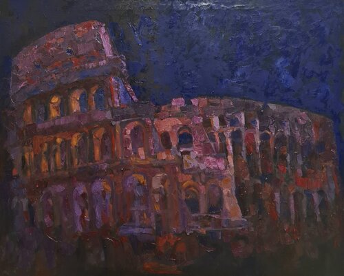 Roma cromatica - Colosseo van Domenico Asmone, Schilderij te koop op Singulart