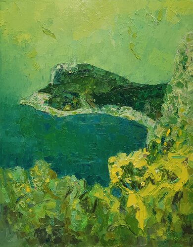 Liguria cromatica - Noli van Domenico Asmone, Schilderij te koop op Singulart