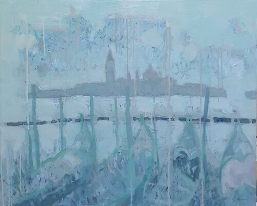 A Venezia piove van Domenico Asmone, Schilderij te koop op Singulart