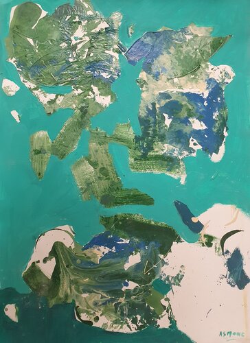 Cromatico verde - il lago di Domenico Asmone, Pittura in vendita su Singulart