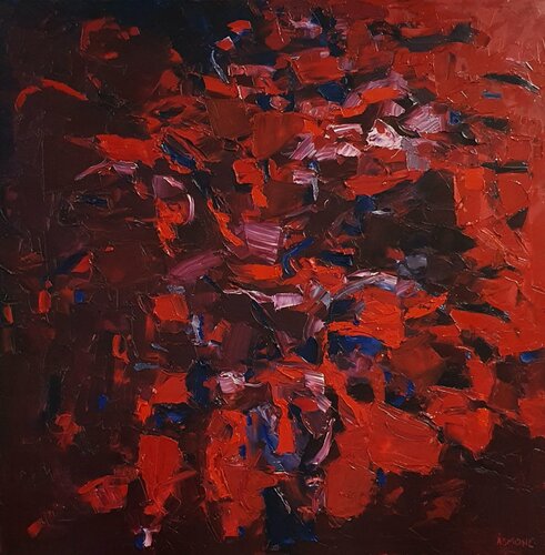 Cromatico rosso di Domenico Asmone, Pittura in vendita su Singulart