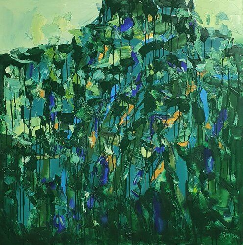 Cromatico verde di Domenico Asmone, Pittura in vendita su Singulart