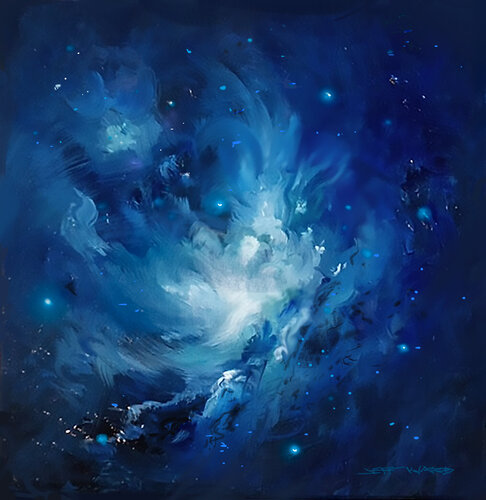 Blue Nebula di Jeff Ward, Pittura in vendita su Singulart