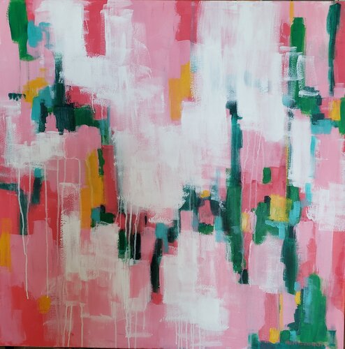 Tropical Hopscotch  (colors of Koh Samui Series) di Gail Morrison-Hall, Pittura in vendita su Singulart