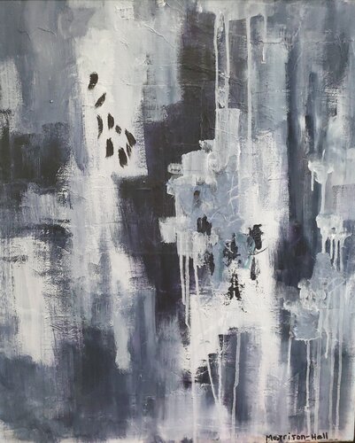Grey, black and white abstract #2 van Gail Morrison-Hall, Schilderij te koop op Singulart