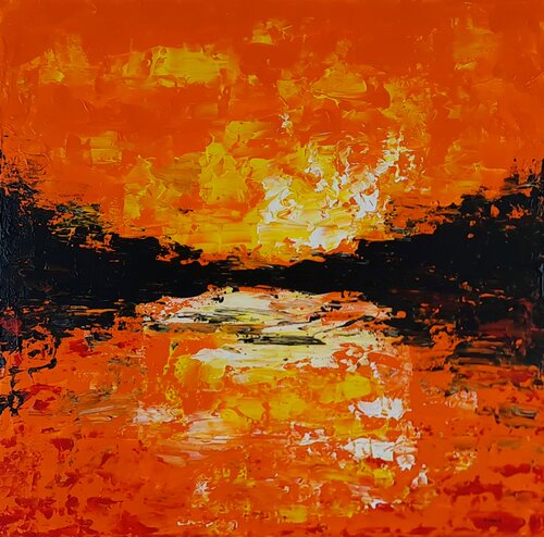 Orange sunrise van Daniel Urbaník, Schilderij te koop op Singulart