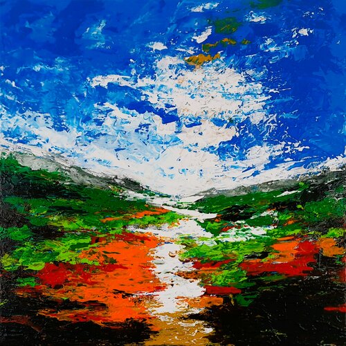 Colorful landscape von Daniel Urbaník, Malerei kaufen auf Singulart
