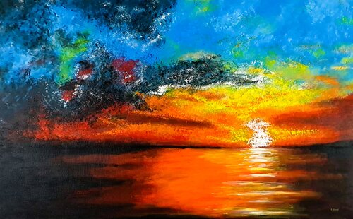 Sunset storm di Daniel Urbaník, Pittura in vendita su Singulart
