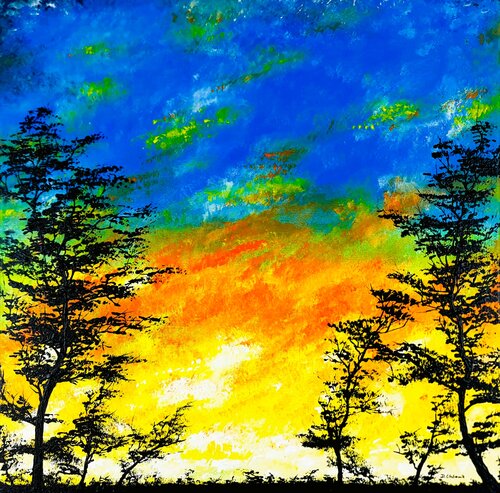 Yellow sunset 1 von Daniel Urbaník, Malerei kaufen auf Singulart