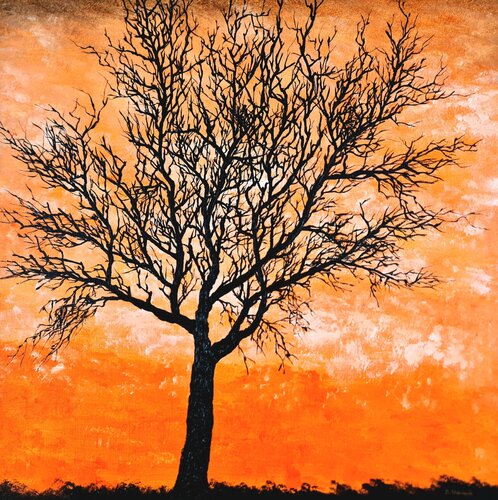 Orange sunset von Daniel Urbaník, Malerei kaufen auf Singulart