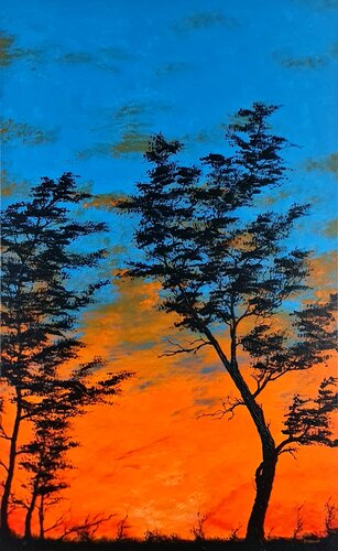 Orange sunset 3 von Daniel Urbaník, Malerei kaufen auf Singulart
