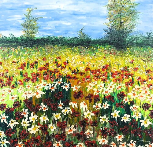 Colored meadow by Daniel Urbaník, Painting for Sale on Singulart