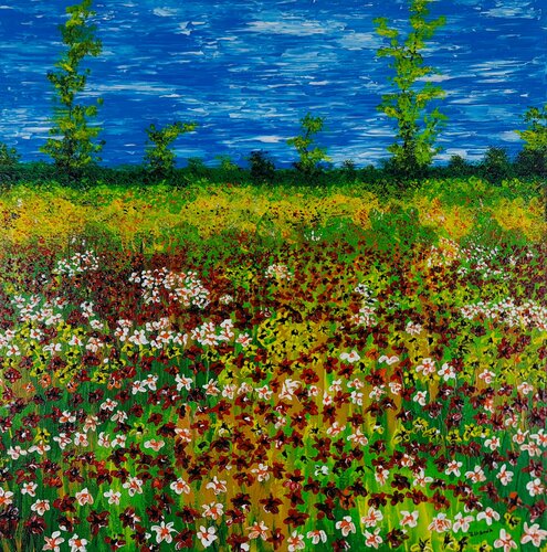 Colored meadow 2 van Daniel Urbaník, Schilderij te koop op Singulart