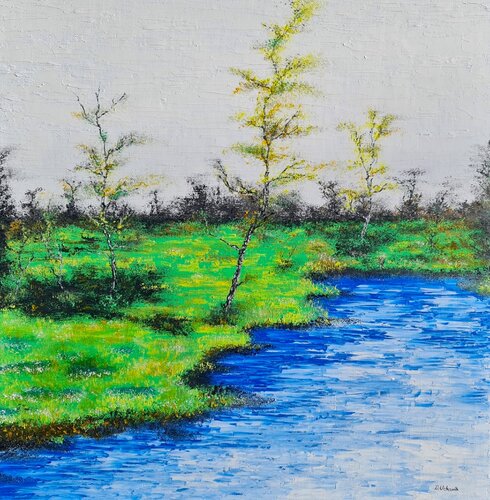 Autumn lake 2 van Daniel Urbaník, Schilderij te koop op Singulart