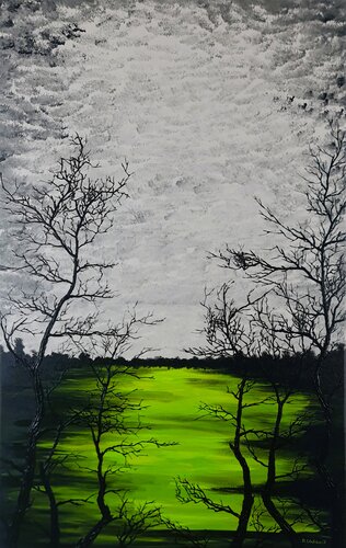 Green lake 3 di Daniel Urbaník, Pittura in vendita su Singulart