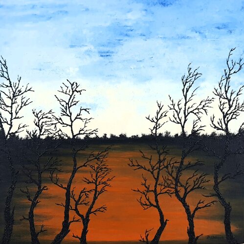 Sun in the lake 3 by Daniel Urbaník, Painting for Sale on Singulart