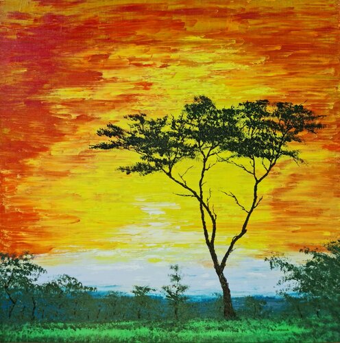 Sunny tree von Daniel Urbaník, Malerei kaufen auf Singulart
