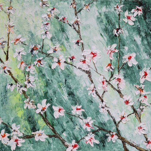 Cherries in bloom 1 von Daniel Urbaník, Malerei kaufen auf Singulart