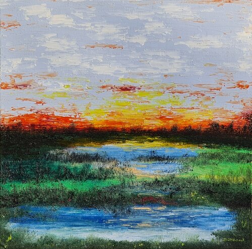 Summer Sunset di Daniel Urbaník, Pittura in vendita su Singulart