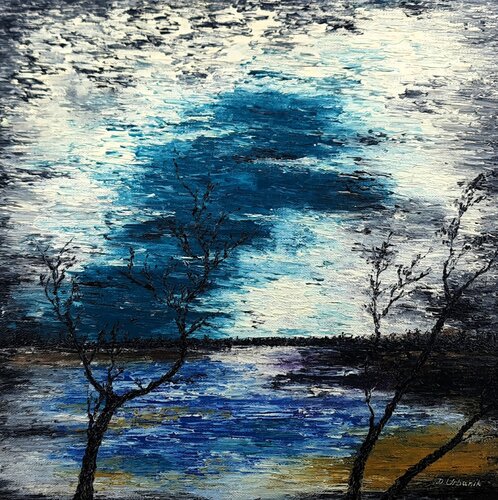 Blue Sunset by Daniel Urbaník, Painting for Sale on Singulart