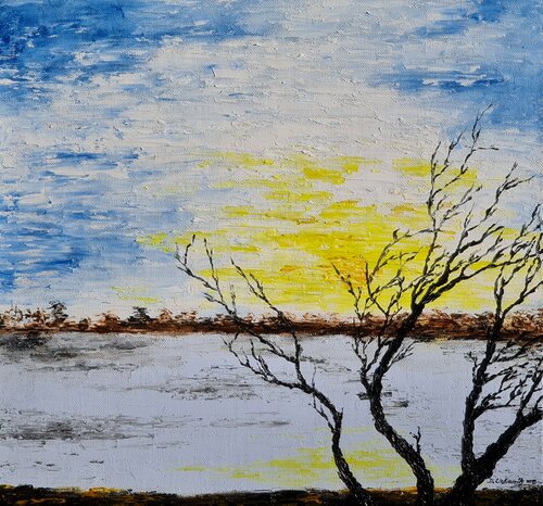 Winter Sunset van Daniel Urbaník, Schilderij te koop op Singulart