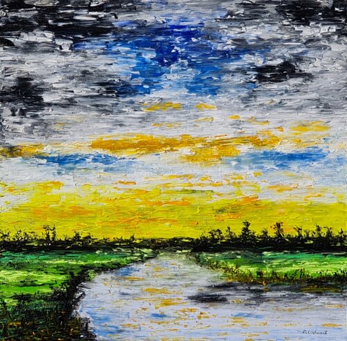 Spring Lake di Daniel Urbaník, Pittura in vendita su Singulart