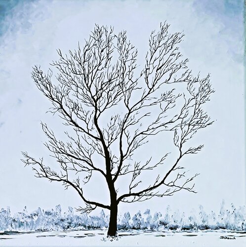 Snow landscape de Daniel Urbaník, Pintura a la venta en Singulart