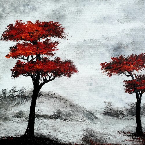 Gray landscape di Daniel Urbaník, Pittura in vendita su Singulart