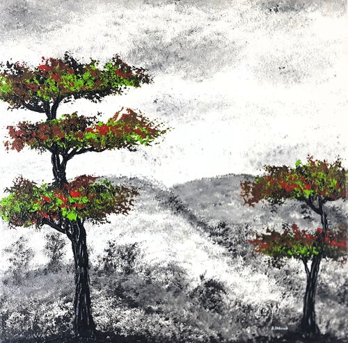 Gray landscape 2 par Daniel Urbaník, Peinture en vente sur Singulart