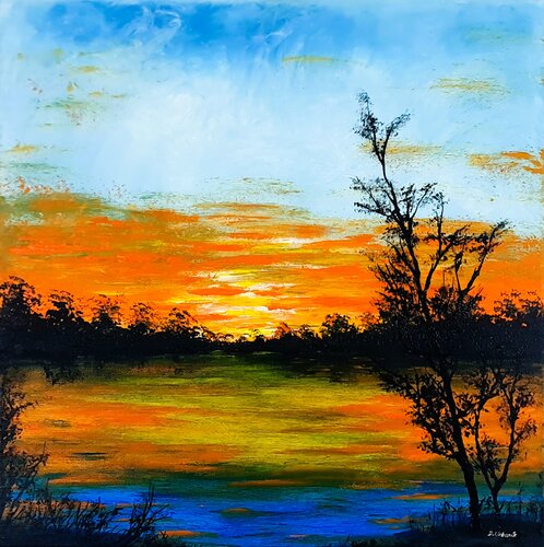 Sunset in the country von Daniel Urbaník, Malerei kaufen auf Singulart