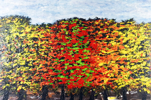 Trees by Daniel Urbaník, Painting for Sale on Singulart
