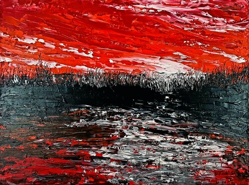 Red abstract landscape Daniel Urbaník