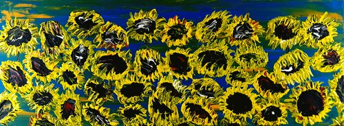 Blooming sunflowers 3 di Daniel Urbaník, Pittura in vendita su Singulart