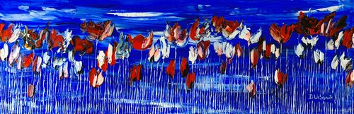 Poppies on blue sky 2 by Daniel Urbaník, 絵画 for Sale on Singulart