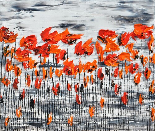 Flora poppies 2 von Daniel Urbaník, Malerei kaufen auf Singulart