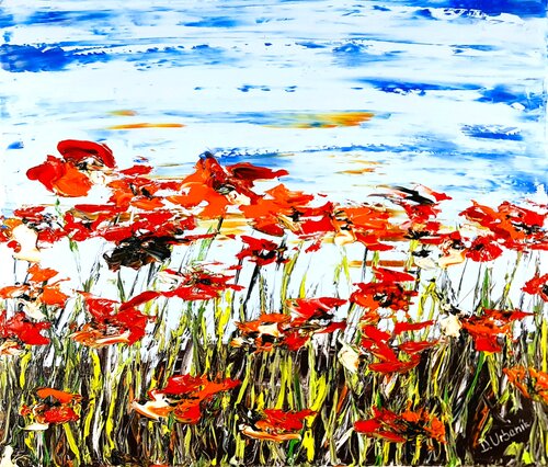 A Meadow Full Of Poppies 3 von Daniel Urbaník, Malerei kaufen auf Singulart
