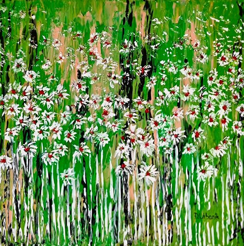 Daisies In The Grass 5 van Daniel Urbaník, Schilderij te koop op Singulart