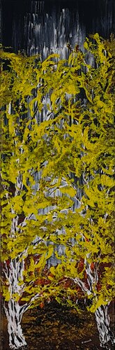 Two Birches 1 di Daniel Urbaník, Pittura in vendita su Singulart