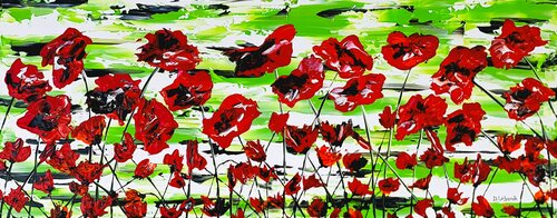 Red poppies von Daniel Urbaník, Malerei kaufen auf Singulart