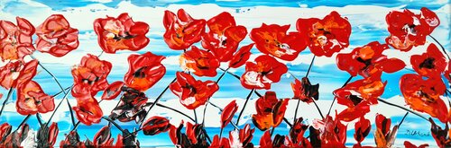 Poppy song 7 van Daniel Urbaník, Schilderij te koop op Singulart